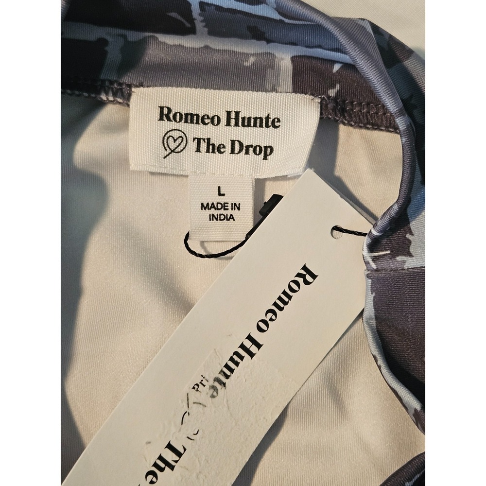 NWT Romeo Hunte X The Drop Gray Brick Pattern Long Sleeve Bodysuit Size Large - Picture 6 of 9